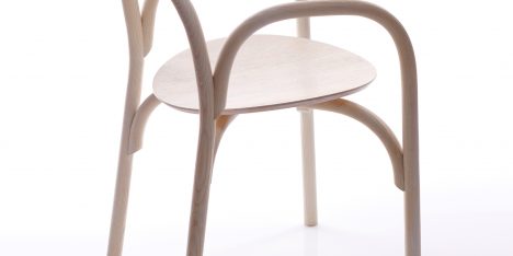 Samuel Wilkinson creates minimal chair using steam-bent wood chair