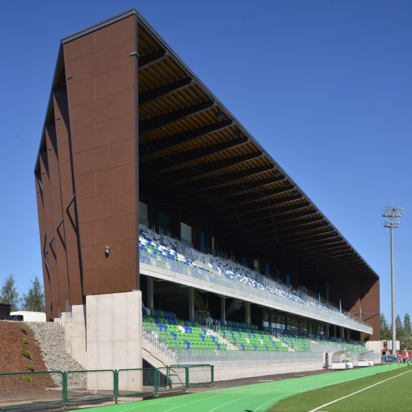 Spectator stand at the Rovaniemi Sports Arena, Railo, by APRT Architects