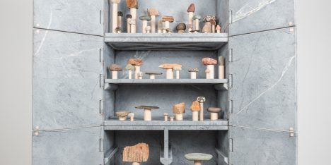 Relief Stone Cabinet by Fort Standard at Chamber's Of Cabinets and Curiosities exhibition