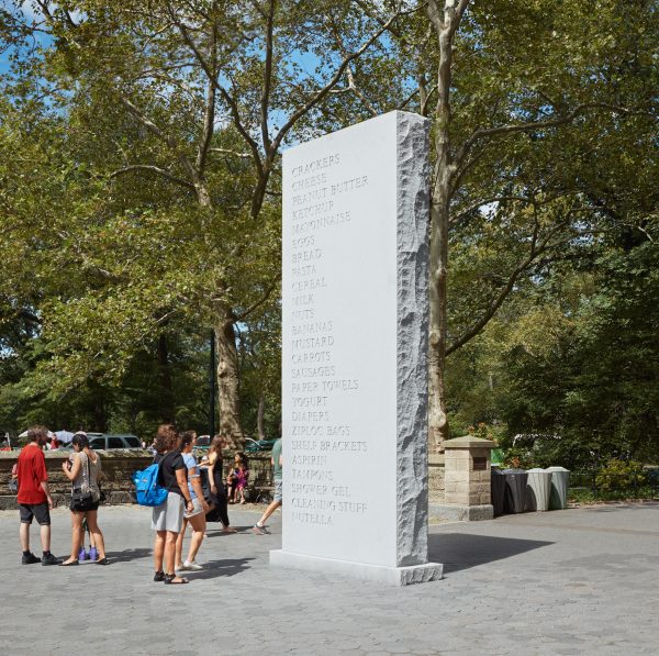 Memorial, 2016. Photograph by Jason Wyche, courtesy of the artist, Anton Kern Gallery and Public Art Fund
