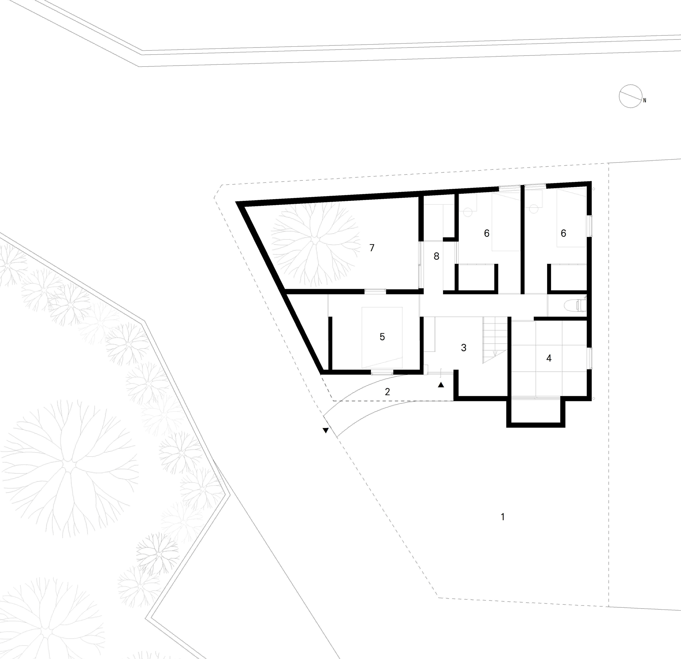Kenta Eto completes house with sliced-away corner in Japan