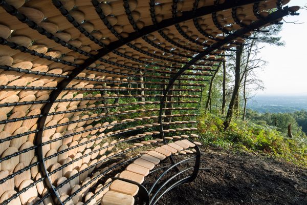 Giles Miller designs shingle-covered pavilion for English countryside