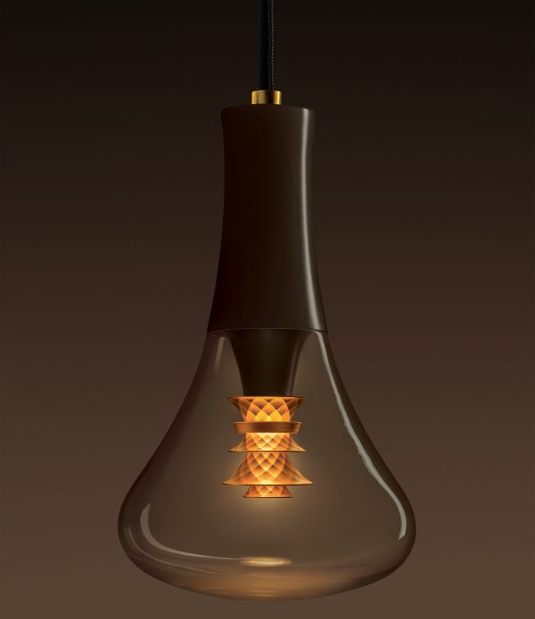 Plumen designs bulb with faceted gold internal shade