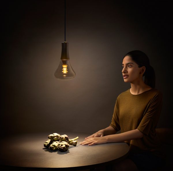 Plumen designs bulb with faceted gold internal shade