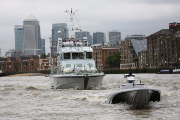 Navy unveils robot spy speedboat