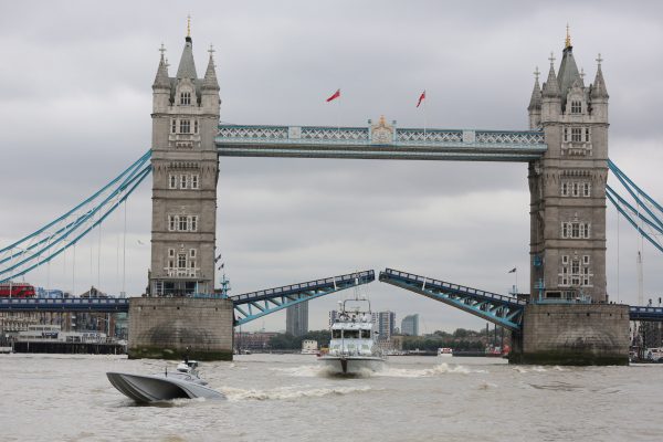 Navy unveils robot spy speedboat