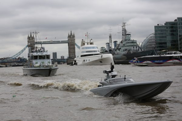 Navy unveils robot spy speedboat