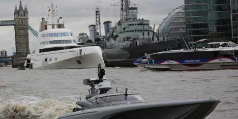 Navy unveils robot spy speedboat