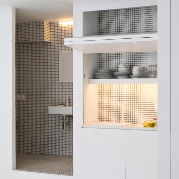 The White Retreat features in Dezeen's Pinterest bathroom roundup