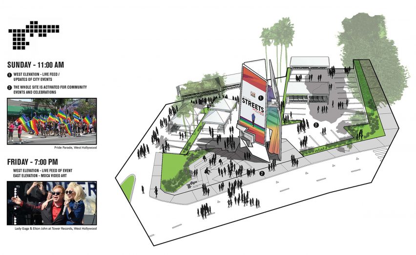 Belltower digital billboard by Tom Wiscombe