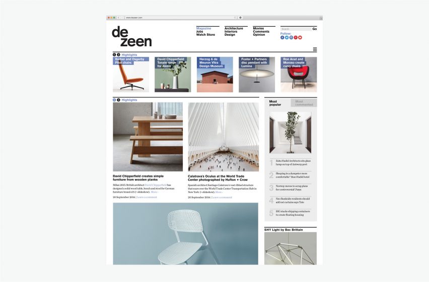 Dezeen relaunch 2016