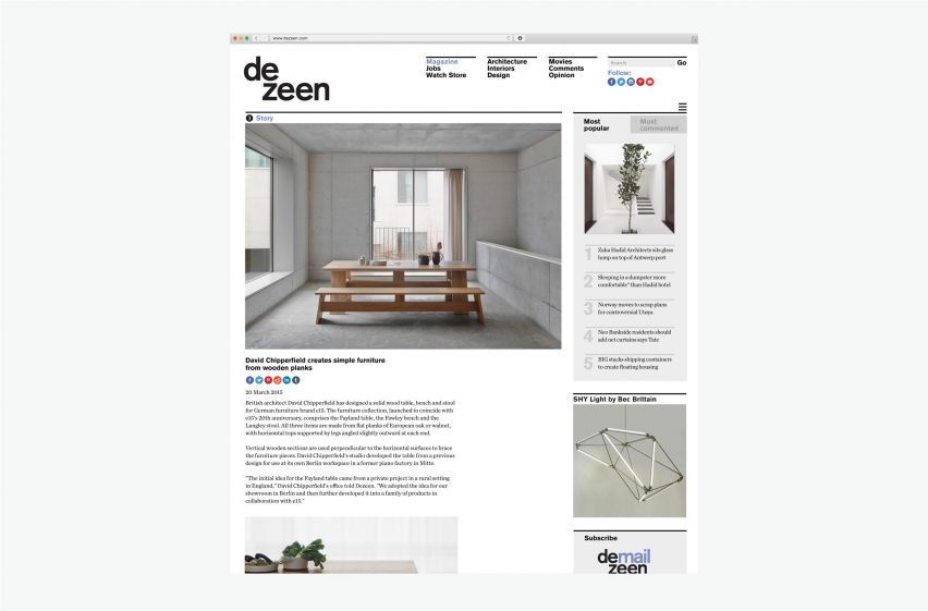 Dezeen relaunch 2016