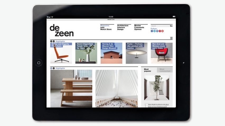 Dezeen relaunch 2016