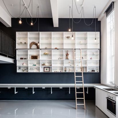 Charles Tashima Architecture creates cabinet of curiosities inside school science laboratory