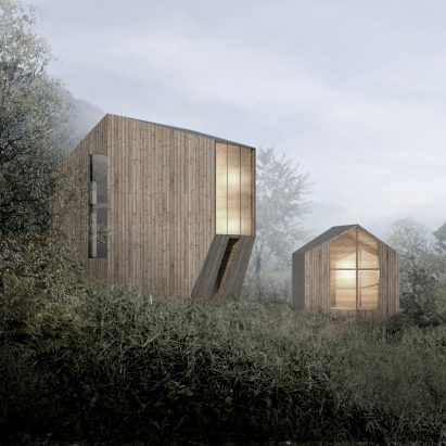 Reiulf Ramstad designs angular wooden cabins for a Norwegian valley