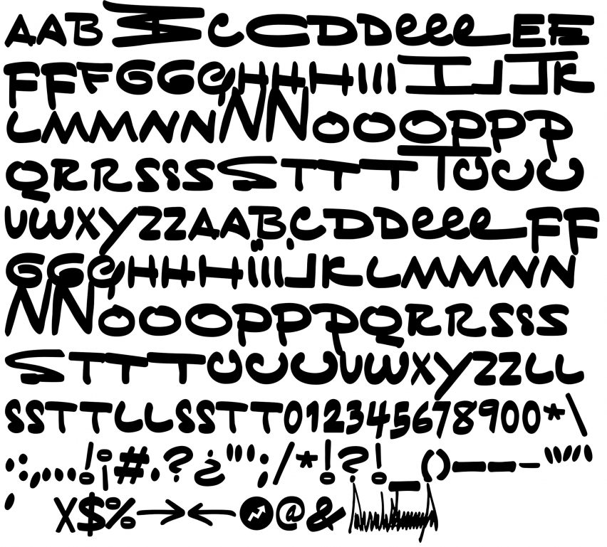 Tiny Hand Donald Trump font