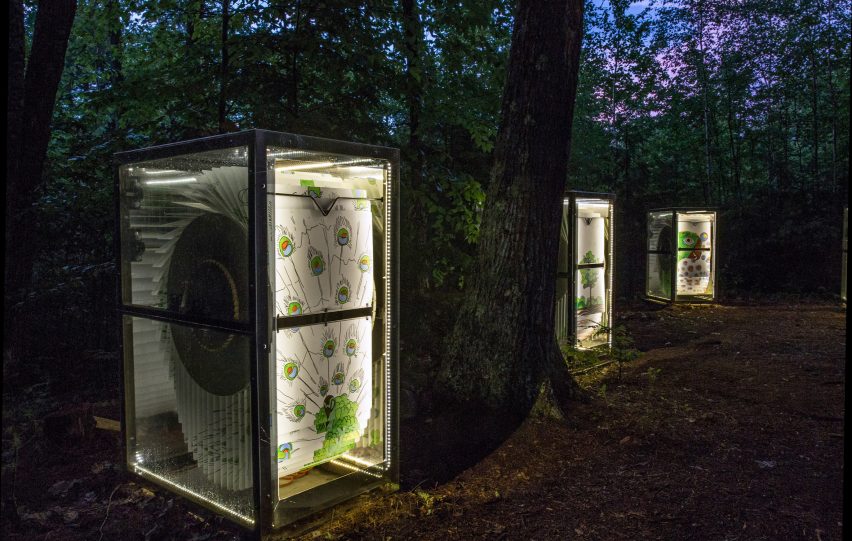 Universal Play Machine flipbooks in the forest by Beam Camp