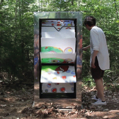Universal Play Machine flipbooks in the forest by Beam Camp