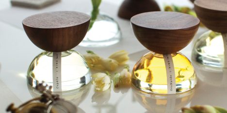 Esrawe Studio and Cadena stack two hemispheres to form reusable perfume bottle for Xinú