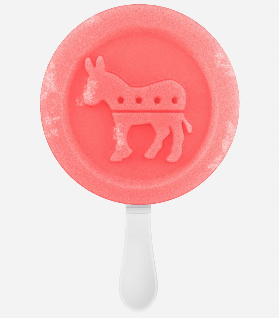 Donald Trump and Hillary Clinton frozen ice pops by Janne Kytannen