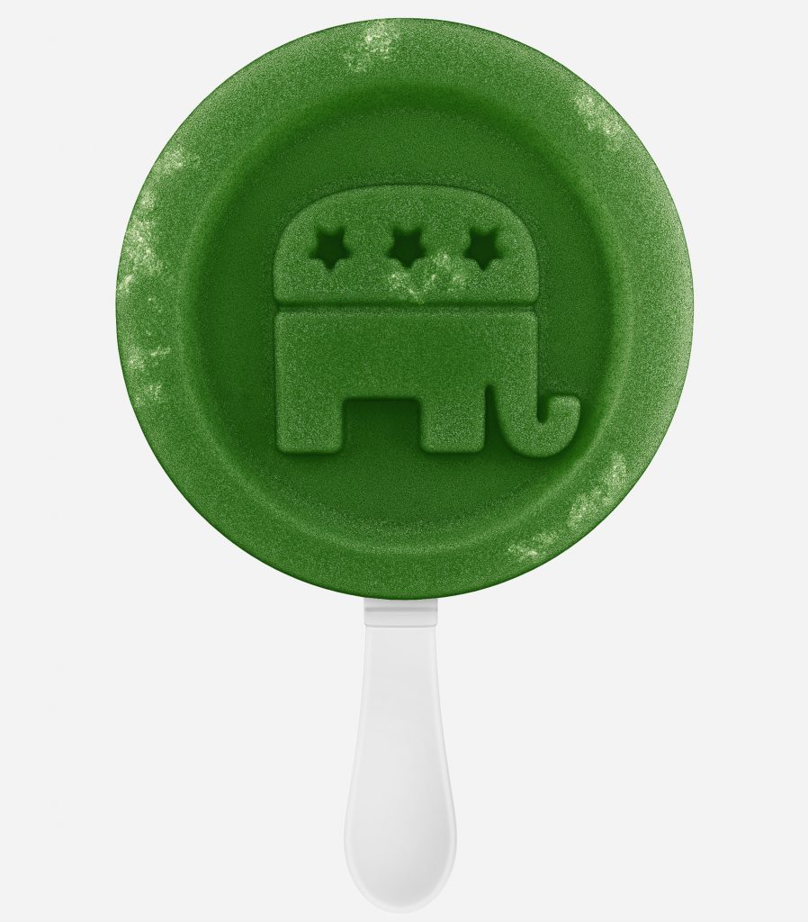 Donald Trump and Hillary Clinton frozen ice pops by Janne Kytannen