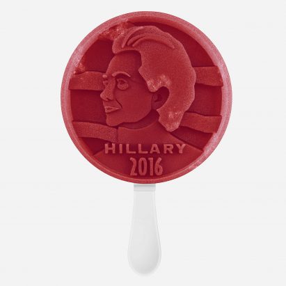 Donald Trump and Hillary Clinton frozen ice pops by Janne Kytannen