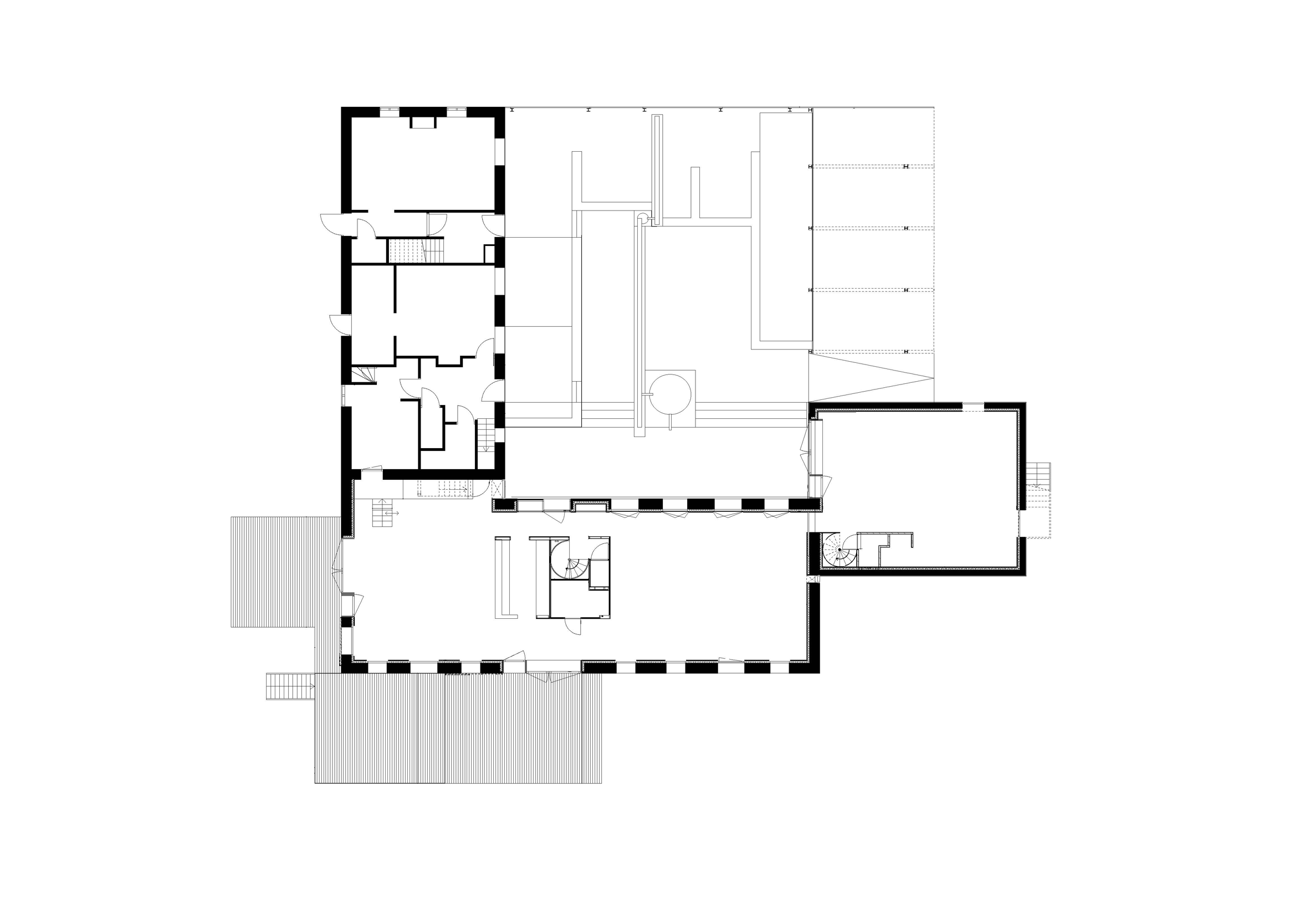 Plans of Dutch farmhouse conversion by Jeanne Dekkers Architects in Limburg