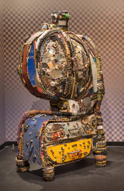 Misha Kahn's Scrappy Cabinet at Design Miami 2016 courtesy of the Friedman Benda gallery. Photograph by Adam Reich.