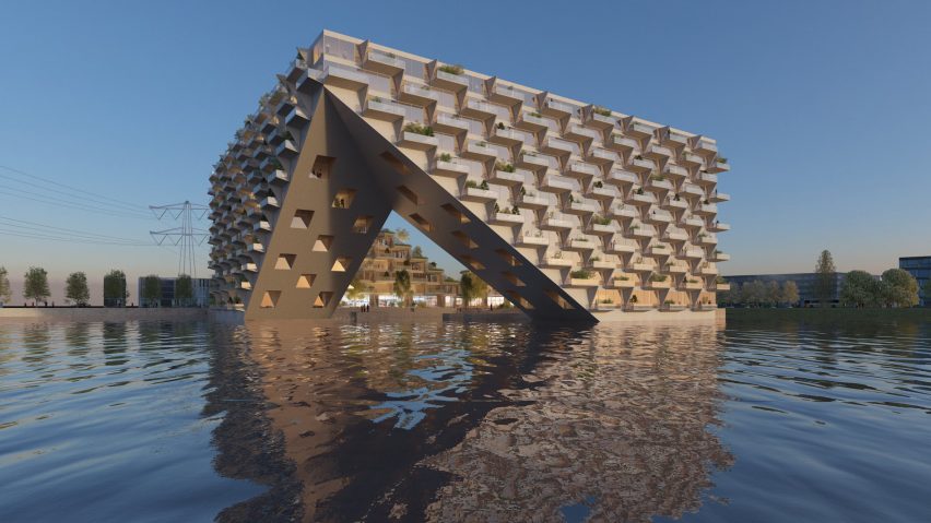 BIG and Barcode Architects unveil terraced block for IJburg waterfront