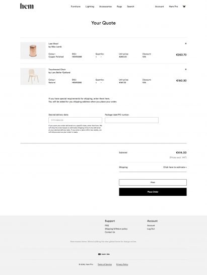 Hem launches e-commerce site especially for designers and architects