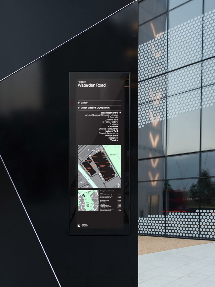 Here East London signage and wayfinding by dn&co