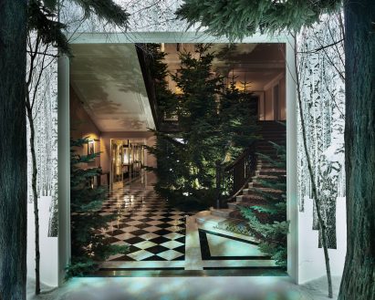 Claridge's Christmas tree by Marc Newson and Jony Ive