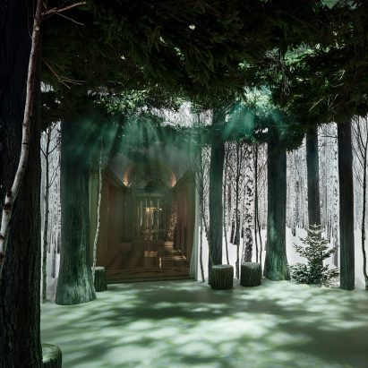 Claridge's Christmas tree by Marc Newson and Jony Ive