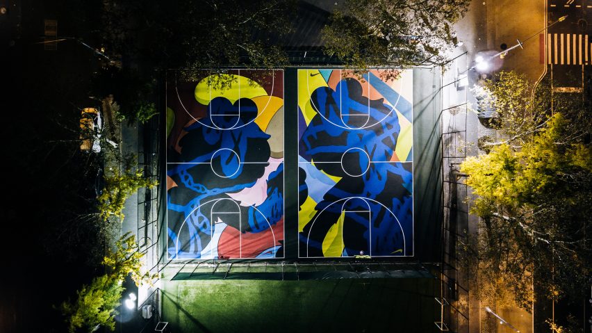 Stanton Street basketball courts by Kaws and Nike