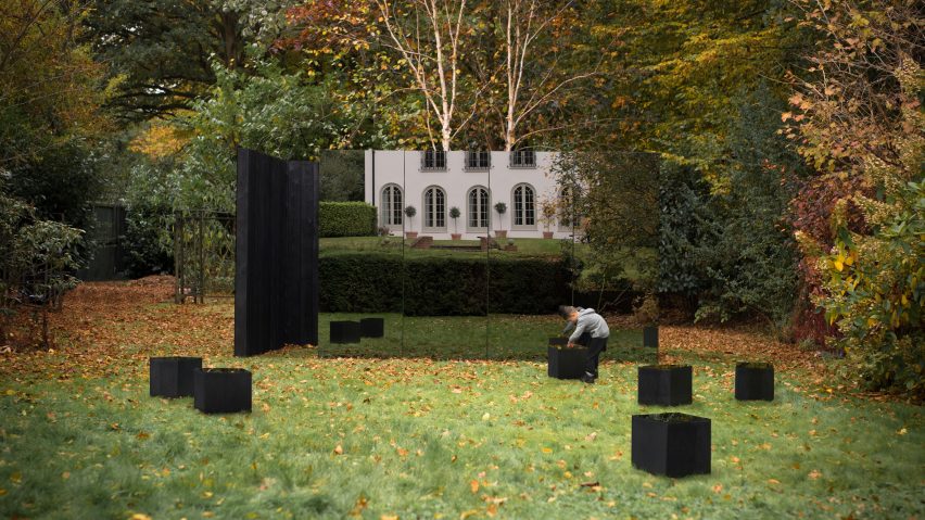 Scott Kyson combines charred timber with smoked glass for garden pavilion