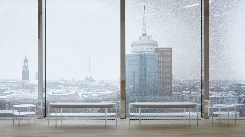 Herzog & de Meuron’s Elbphilharmonie concert hall finished with monochrome furniture