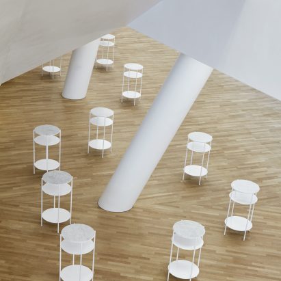 Herzog & de Meuron’s Elbphilharmonie concert hall finished with monochrome furniture