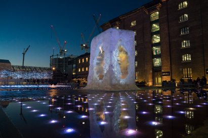 Alex Chinneck Christmas tree at Kings Cross