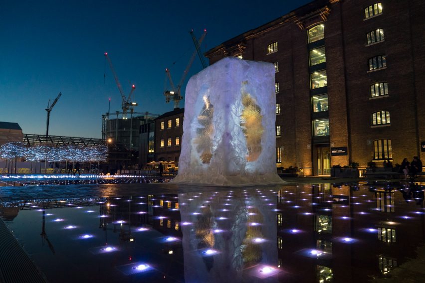 Alex Chinneck Christmas tree at Kings Cross