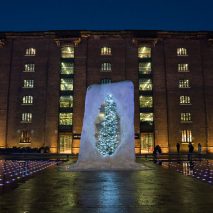 Alex Chinneck Christmas tree at Kings Cross