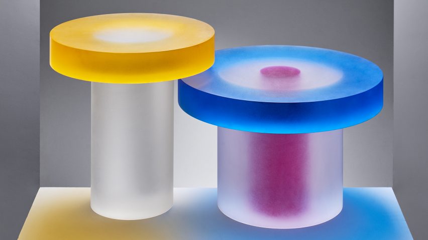 Andy Martin creates candy-coloured resin tables