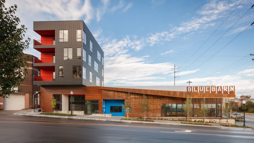 Min | Day clads Nebraska theatre in weathering steel and rebar