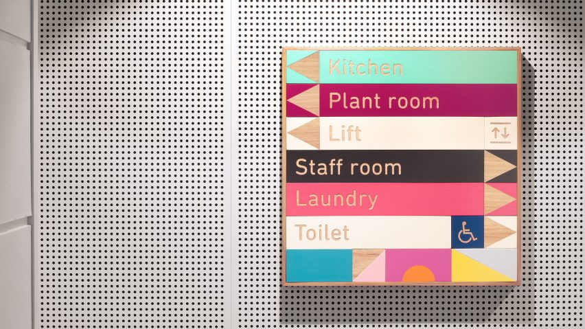 Stacked building blocks form signage for children’s daycare in Sydney