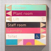 Stacked building blocks form signage for children’s daycare in Sydney