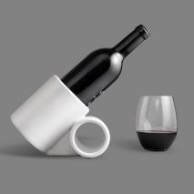 3D-printed wine tilt keeps bottle at optimum angle for aeration