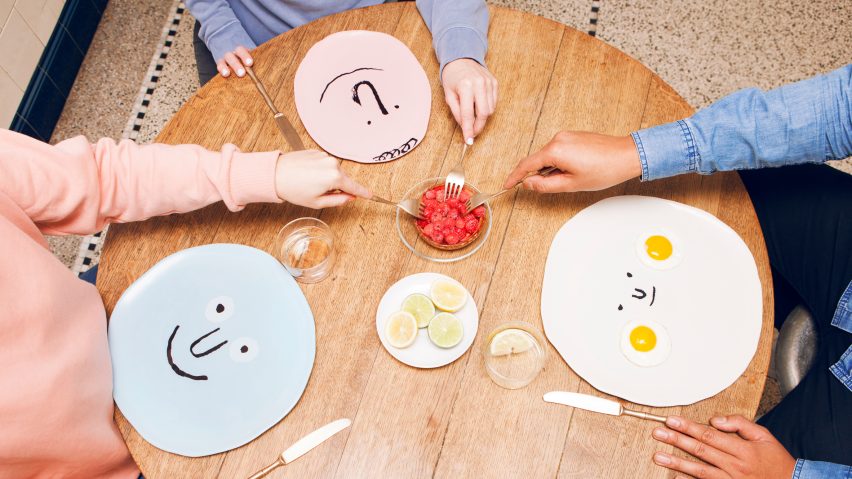 Jean Jullien turns faces into plates for Case Studyo