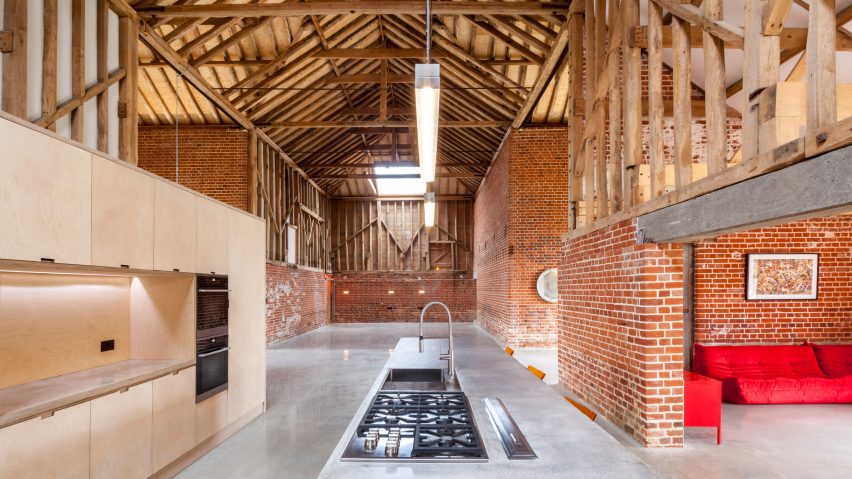David Nossiter Architects transforms brick barn in Suffolk into spacious home