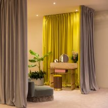 Fendi’s travelling 50s-style dressing room is filled with custom furniture