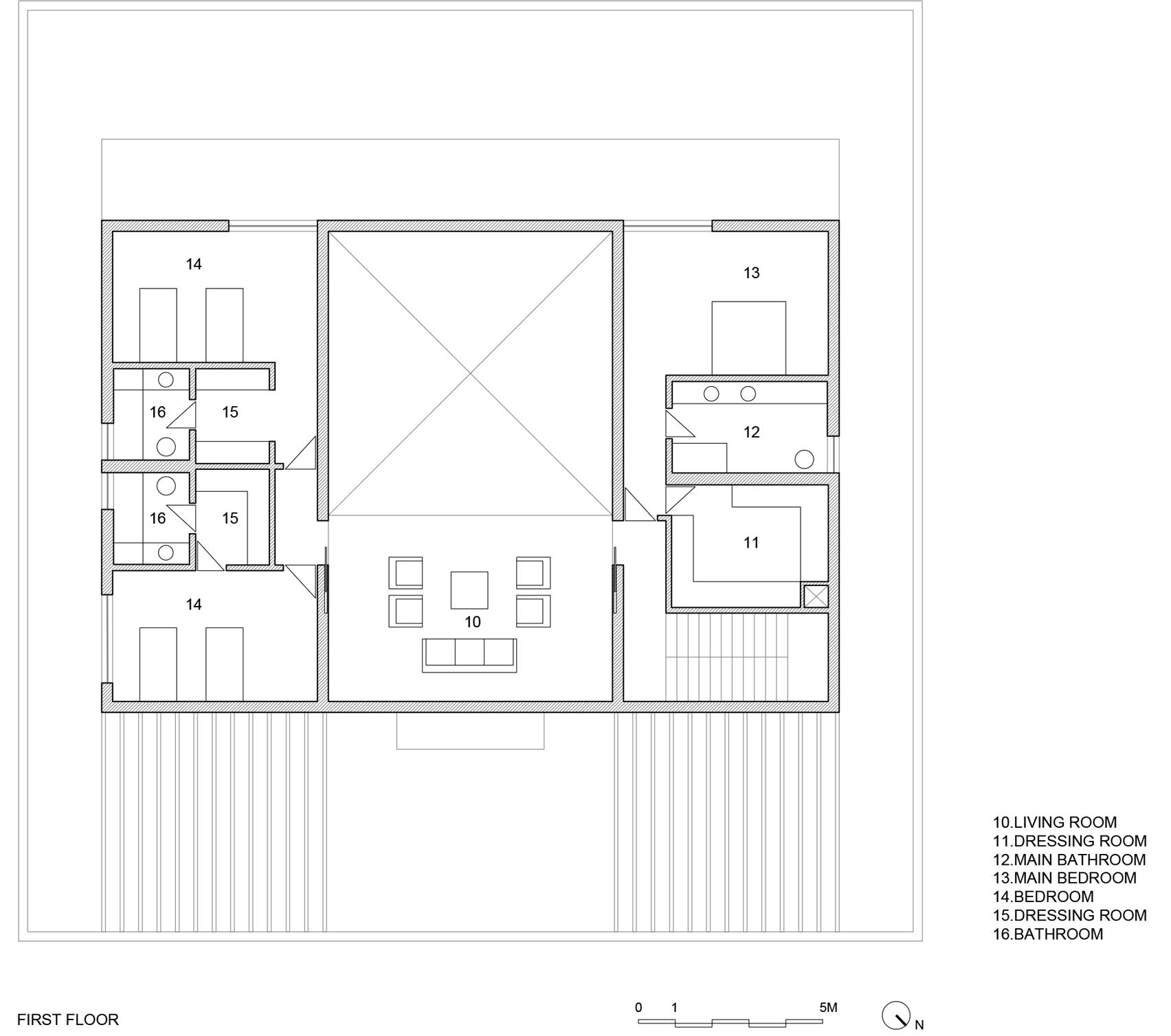 Domus Aurea by GLR Arquitectos and Alberto Campo Baeza, first floor plan