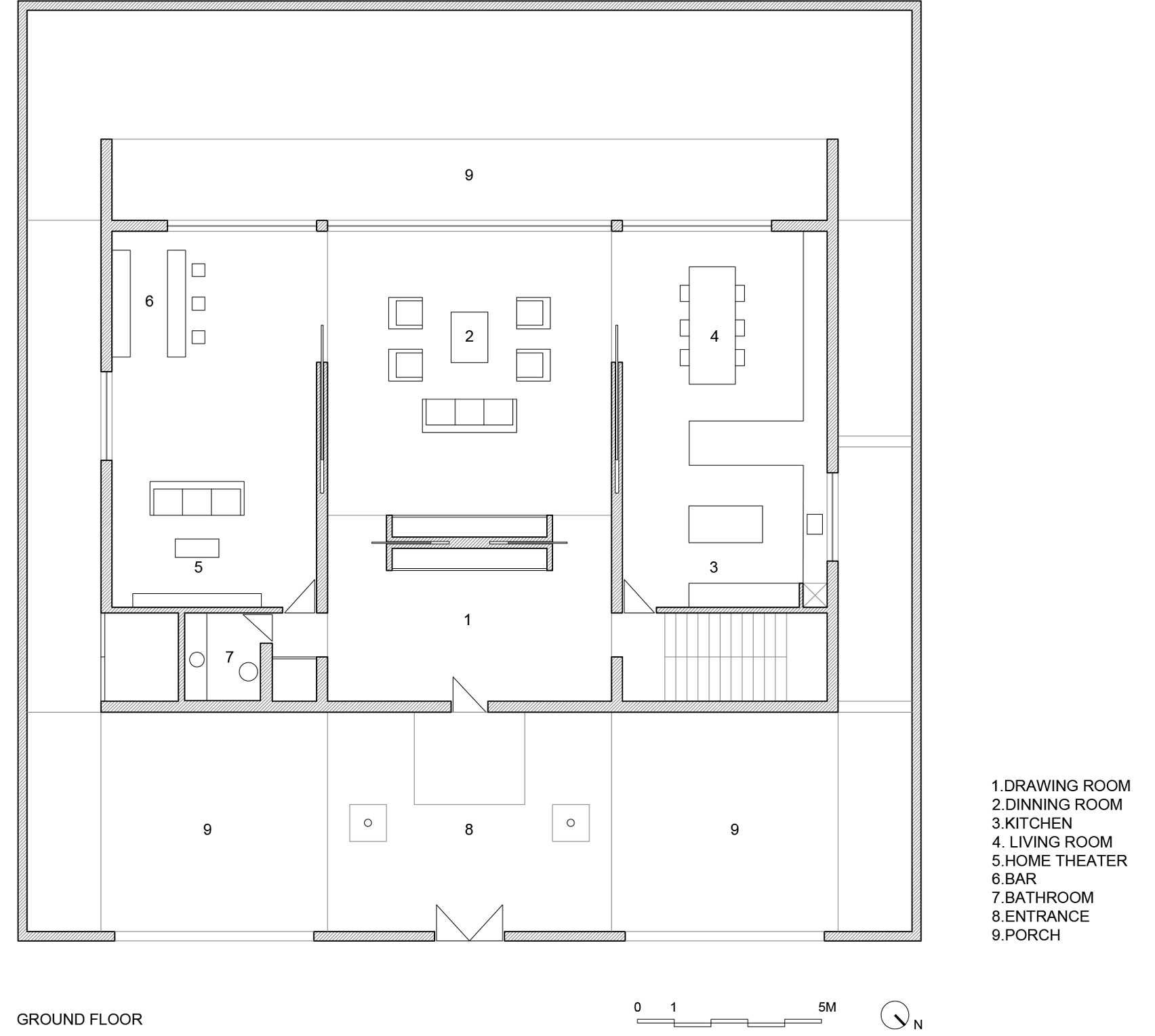 Domus Aurea by GLR Arquitectos and Alberto Campo Baeza, ground floor plan